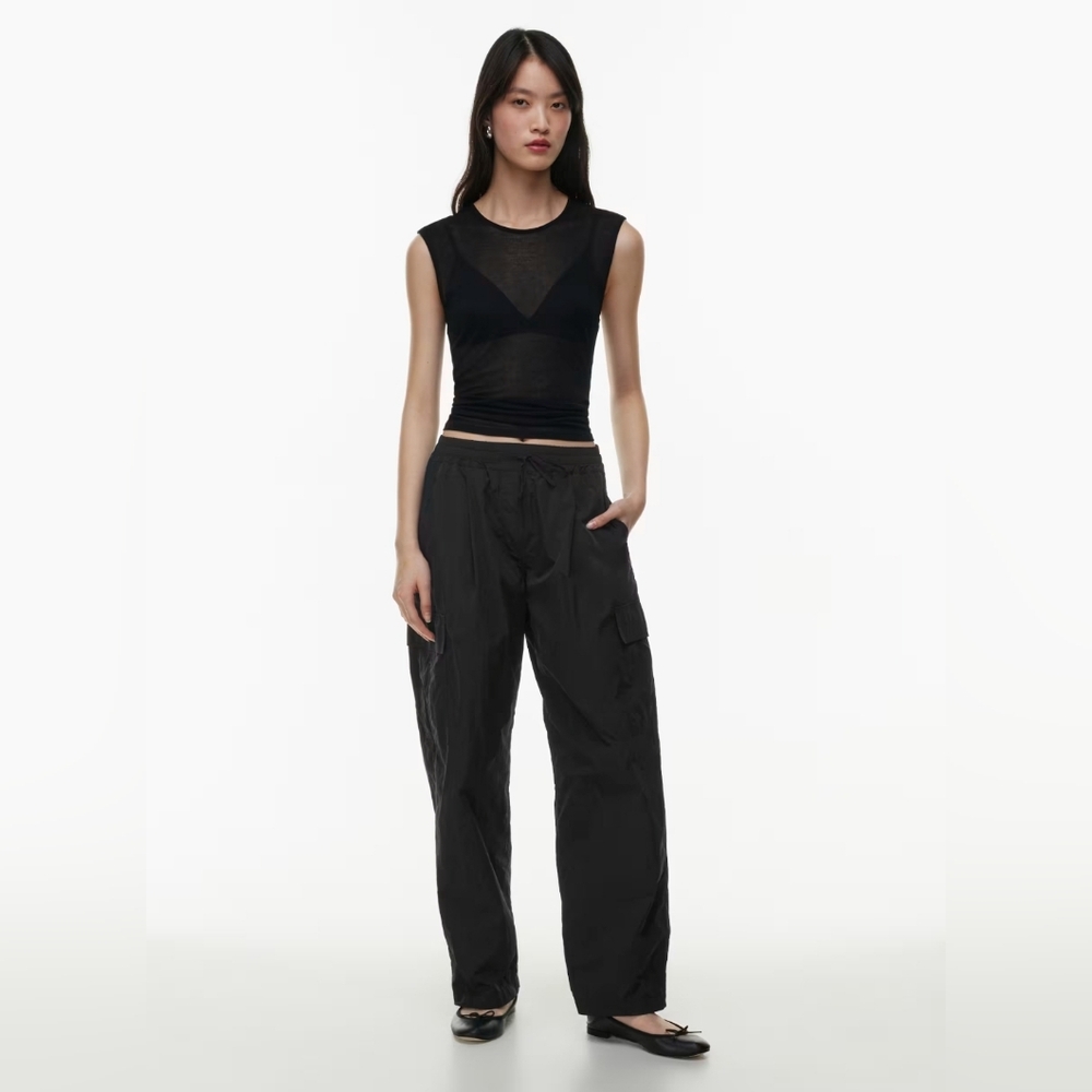 Aritzia Wilfred grotto Cargo Pant Parachute Nylon Barrel Leg Pants Mid-Rise XS - Picture 4 of 12
